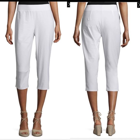 Eileen Fisher Pants - Eileen Fisher Sz Md Slim Crepe Capri Pants,